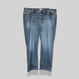 Lane Bryant Straight Jeans Flex Magic Waistband Fit Genius High Rise Blue 26/28